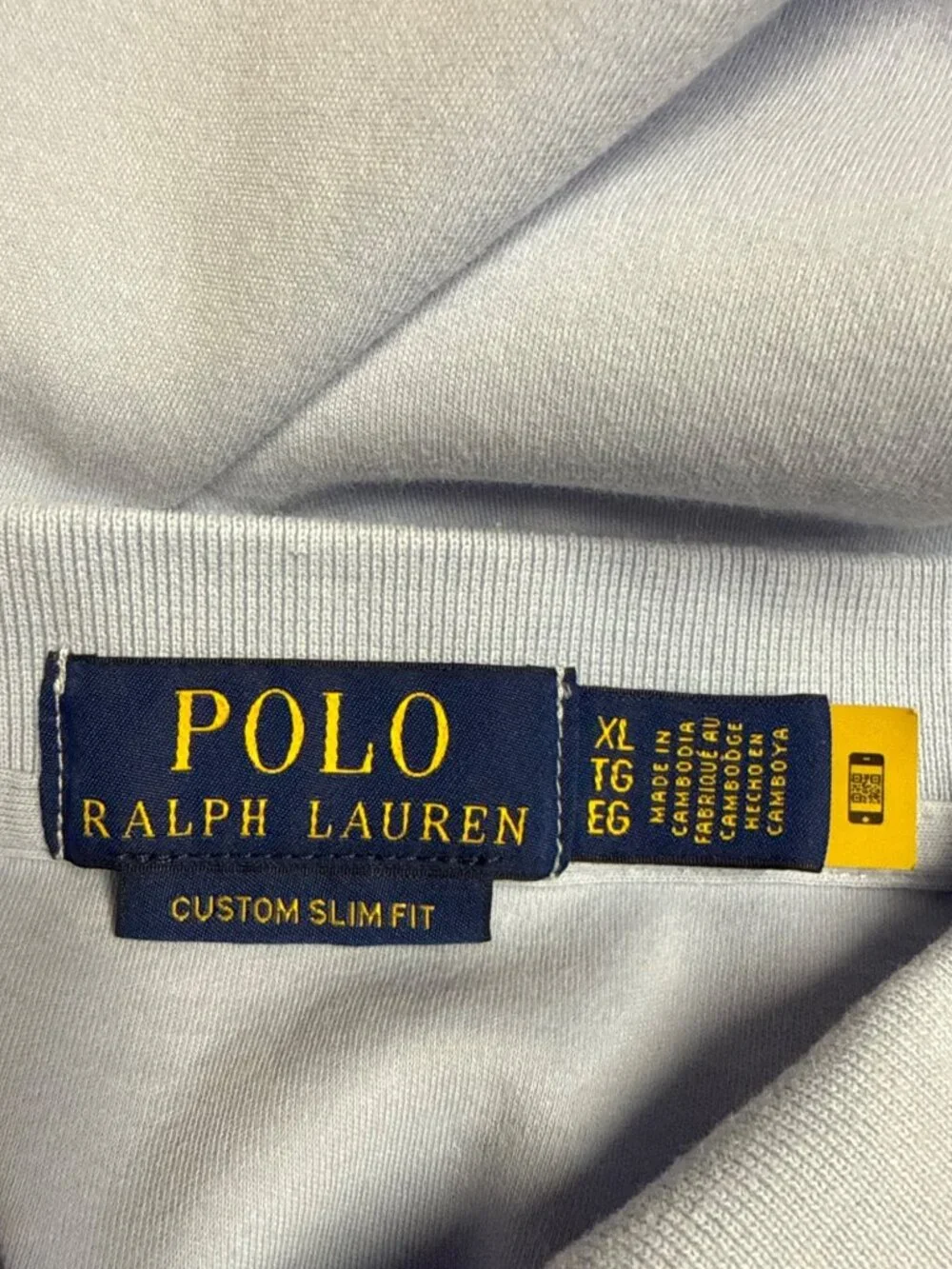 Polo Ralph Lauren Men's Polo Custom Slim Fit Light Blue Pony Logo XL Preppy - Picture 7 of 9